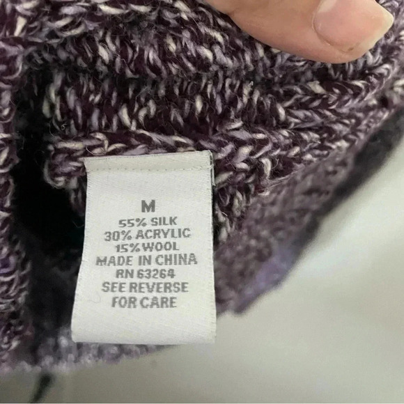 Dressbarn women’s sweater silk and wool blend full zip size Medium - Picture 3 of 4